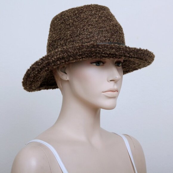 Women's Wool Blend Bowler Hat with Faux Leather Band - Picture 1 of 10